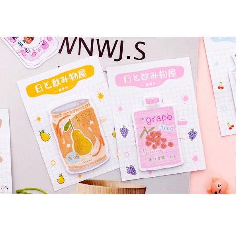 J2 - Sticky Notes Minuman Lucu Unik memo mini-3