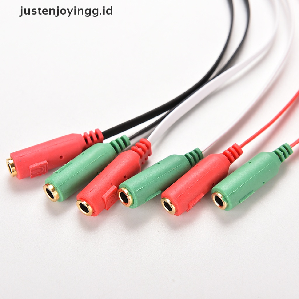 Justenjoyingg.id / 1x3.5mm Kabel Adapter Splitter Audio AUX Mic Headphone / Earphone male Ke 2 Female