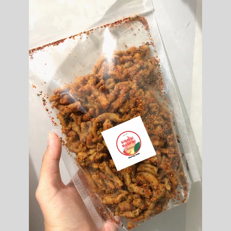 

Kripik Usus Krispi 250gr Original/Balado/Pedes Asin/Pedas Daun Jeruk