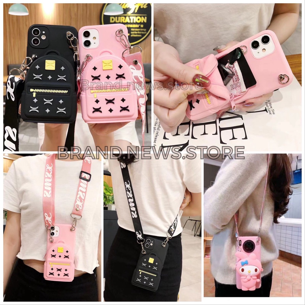 INFINIX HOT 8/ HOT 8 LITE/ NOTE 7/ HOT 12 PLAY/ HOT 11S / CASE BONEKA DOMPET KOIN/GANTUNGAN TALI HP SELEMPANG