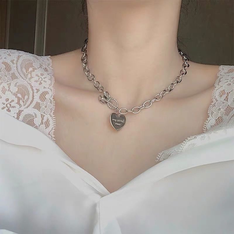 Kalung Rantai Tebal Bahan metal Gaya Punk Eropa Amerika hip hop Untuk Wanita