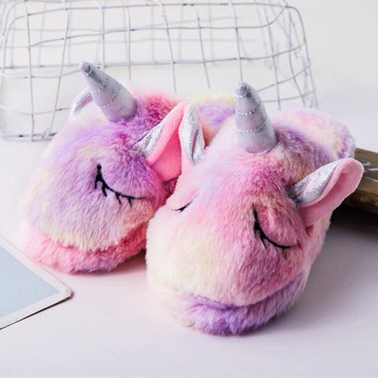 SANDAL BONEKA UNICORN RAINBOW SLIPPER