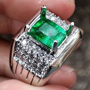 Cincin Batu Zamrud Emerald Beryl Natural Asli zamrud colombia