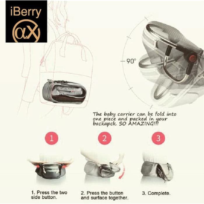 Makassar - Gendongan Bayi NEW IBERRY AX / Gendongan Hipseat / Baby Carrier