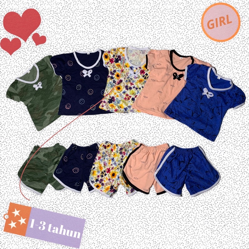 Setelan anak usia 1-3tahun/ baju anak 1-3 tahun/ bahan katun