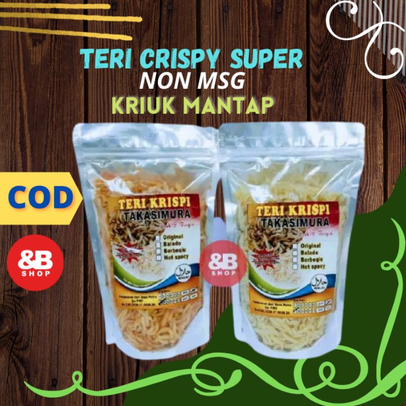 

lauk kering siap saji teri crispy krispi super 100 gram original/balado/barbeque/hot pedas/jagung bakar | seafood
