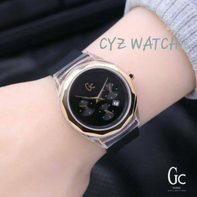 Jam Tangan Wanita Elegan Exclusive GC GUESS COLECTION ITALY Premium Cyz Watch Black