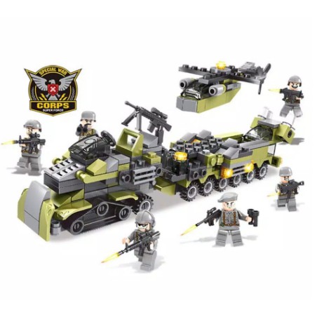 LEGO 6 IN 1 MAINAN ANAK LEGO BENTUK KENDARAAN MILITER