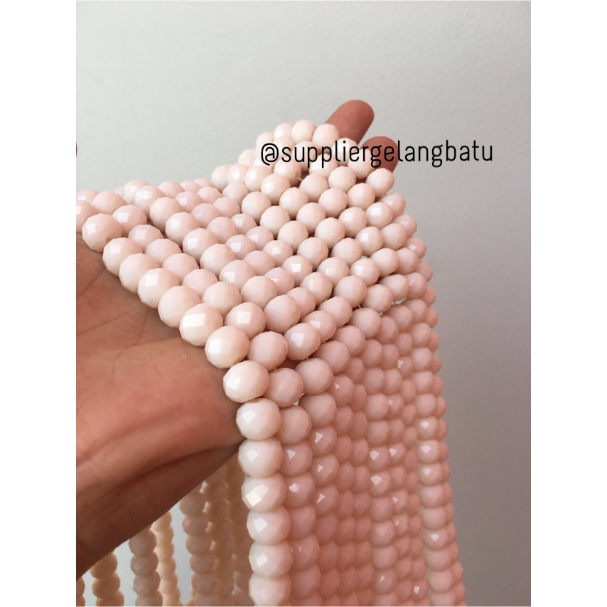 Crystal Ceko Doff 10mm CREAM KREM Aksesoris Bahan Perhiasan Wanita aksesoris bahan craft beads