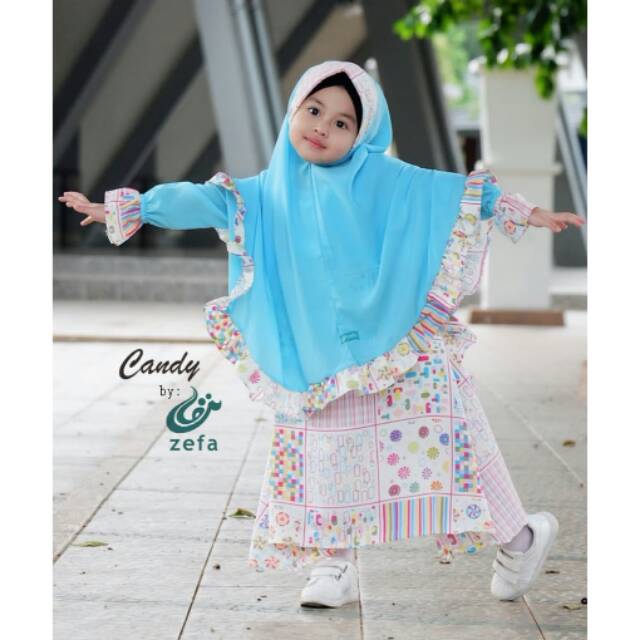 Gamis zefa candy| gamis set jilbab| gamis syari anak
