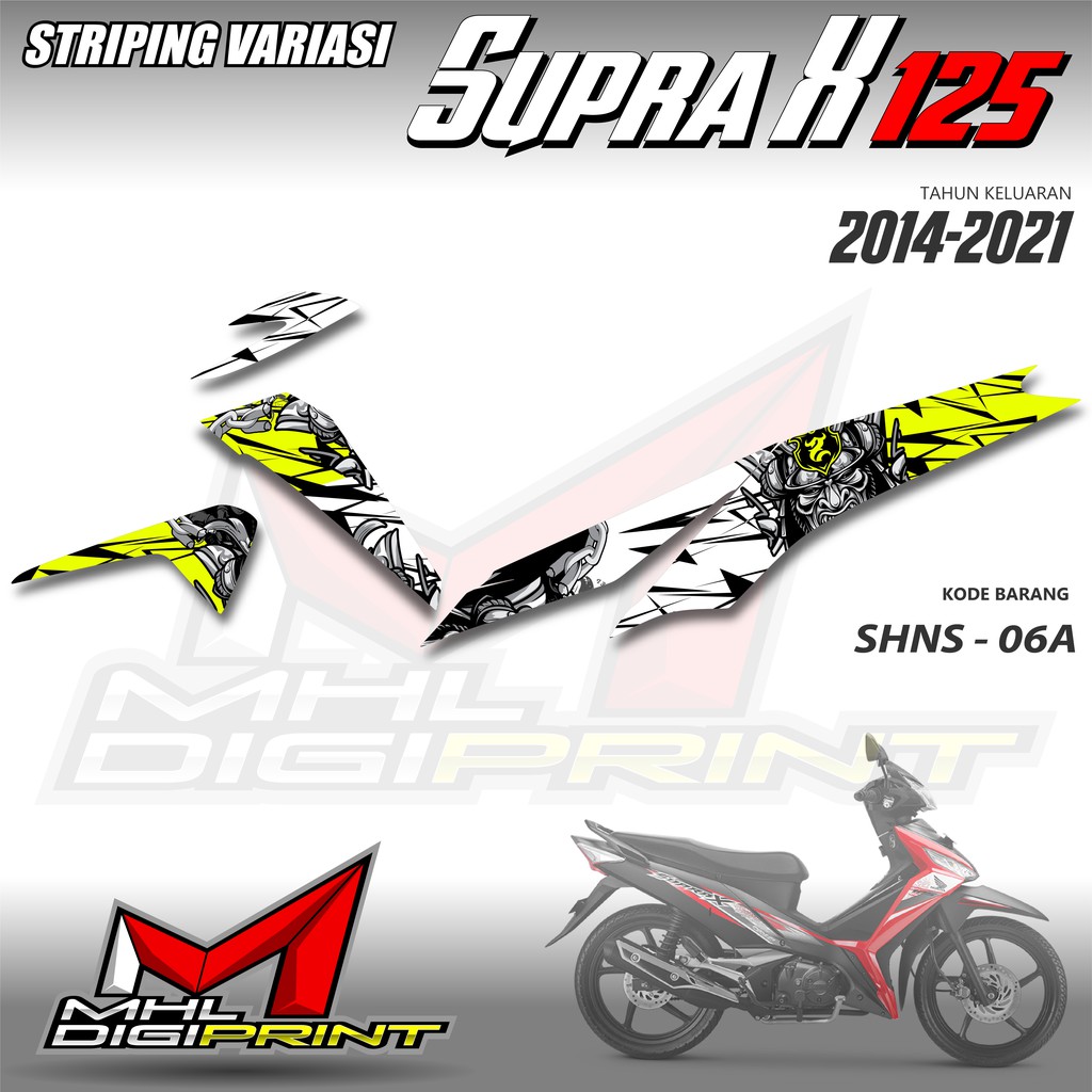 STRIPING VARIASI SUPRA X 125 - STIKER SUPRA X 125 GENERASI TERAKHIR - SHNS 06