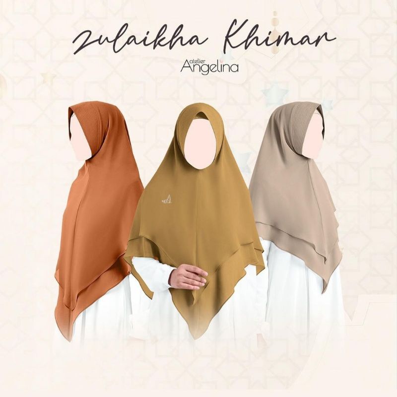 ZULAIKHA KHIMAR BLACK CADAR BLACK RAMADHAN SERIES ATELIER ANGELINA