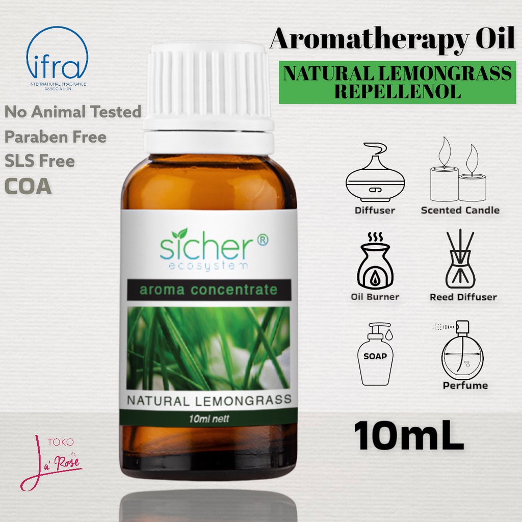 Lemongrass Aromatherapy Sicher Essential Oil Pewangi Ruangan Aromaterapi Diffuser Humidifier 10ml