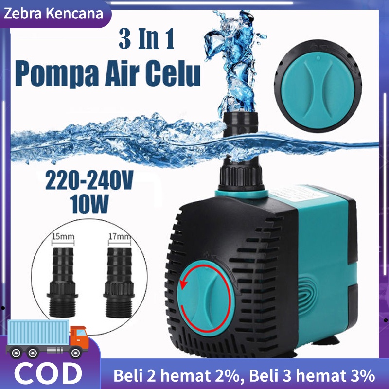 iNstansday- 220V-240V 10 Watt Pompa Celup Aquarium Pompa Air Celup Kolam Ikan Water Pump EB-303