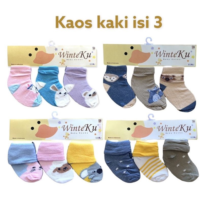 Kaos Kaki WINTEKU 3in1 Kaos Kaki Anak Kaos Kaki Bayi Balita Foot Cover Baby Socks Pelindung kaki