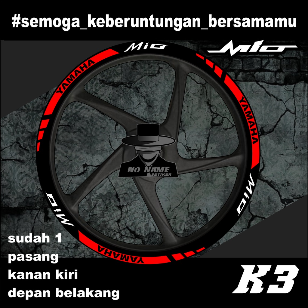 stiker velg sticker velk stiker cutting velk (k3) yamaha mio sporty,m3,mioS,MioGT,mioJ,mioSOUL