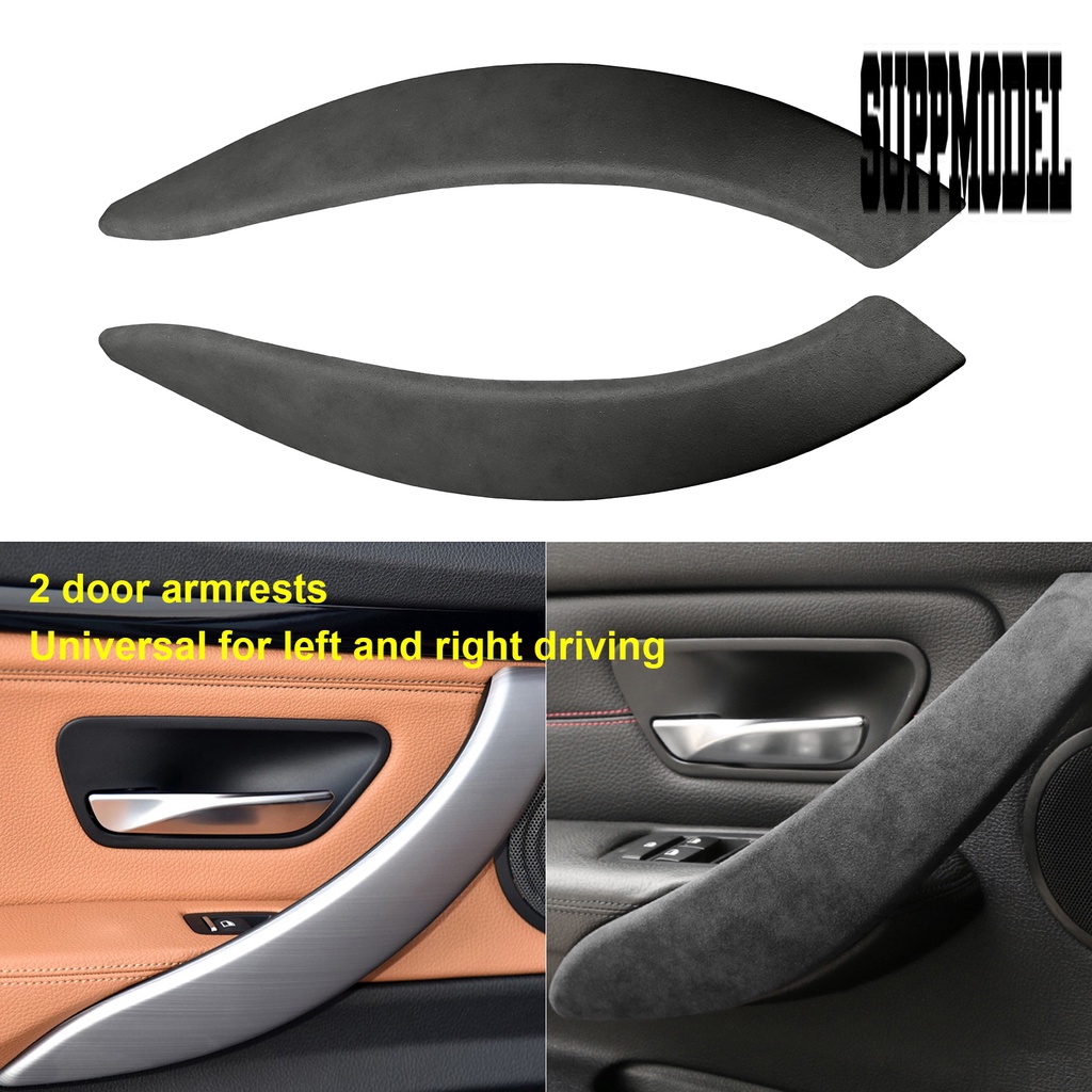 Suppmodelx 2Pcs Stiker Trim Panel Pintu Mobil Bahan Kulit Suede Untuk 3 / 4 / 3GT / 2013-2019