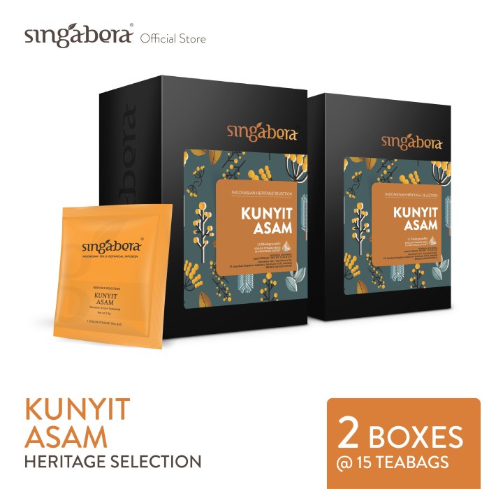 

Singabera Kunyit Asam -Heritage selection-2 box @ 15 teabags in sachet (BERKUALITAS)