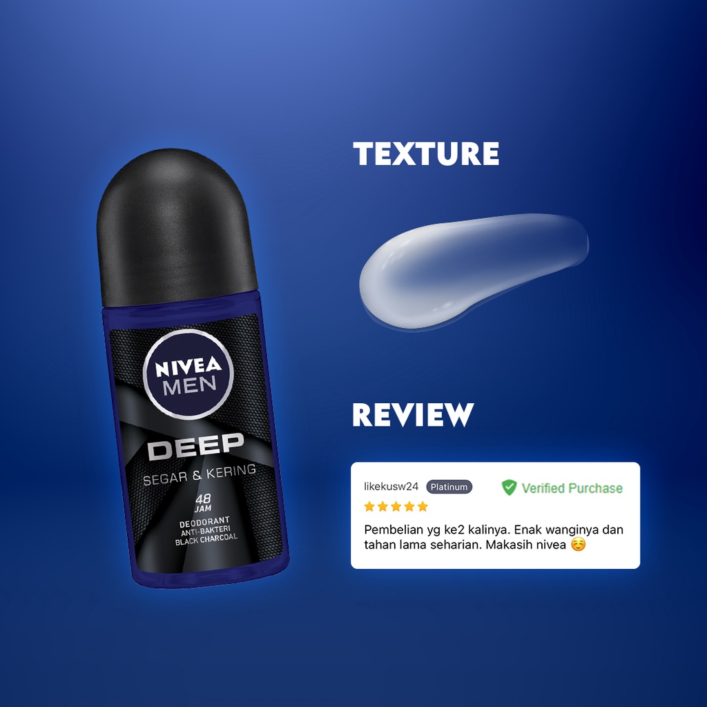 NIVEA MEN Deodorant Deep Roll-On 4x25mL