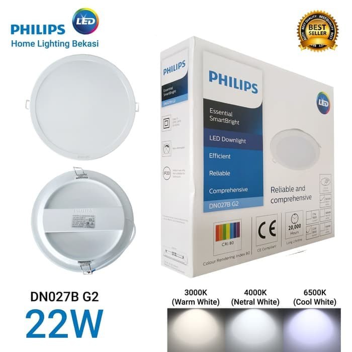 Philips Lampu Downlight LED20 DN027B 22watt 8 inch