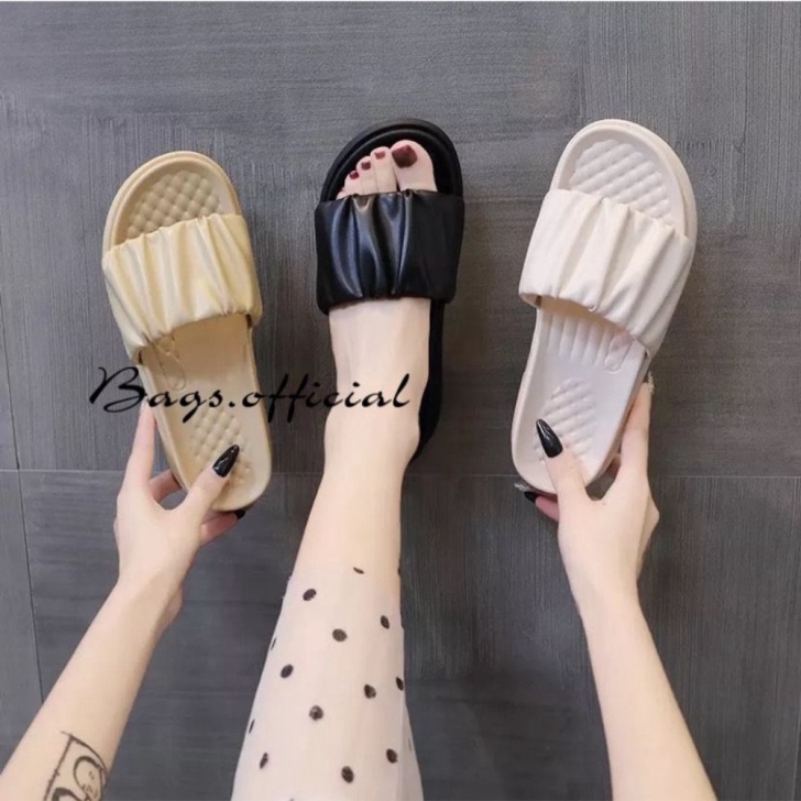 Promo Sandal Selop Wedges Jelly Kerut TALIA 1963 Berkualitas