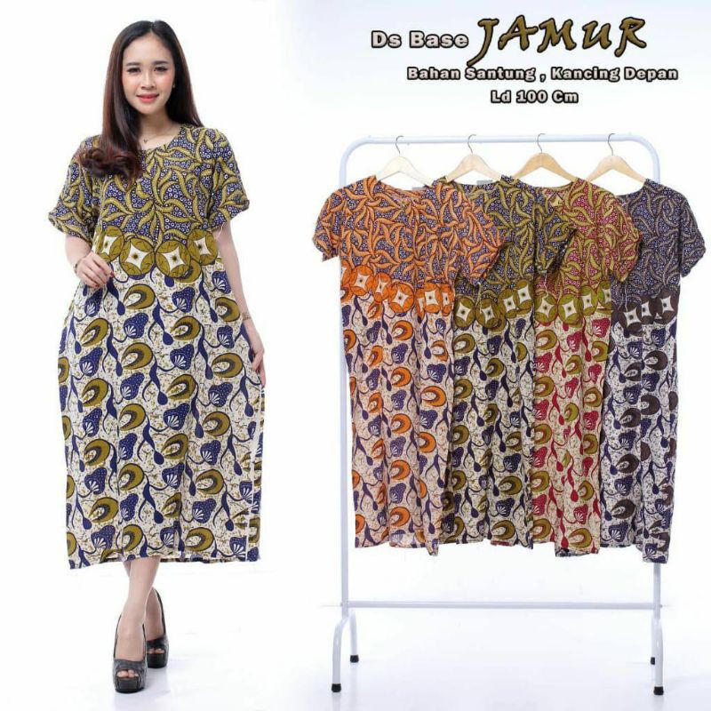 daster batik jumbo lengan pendek