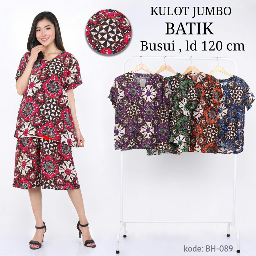 Setelan Baju Celana Kulot Jumbo Batik BH-089