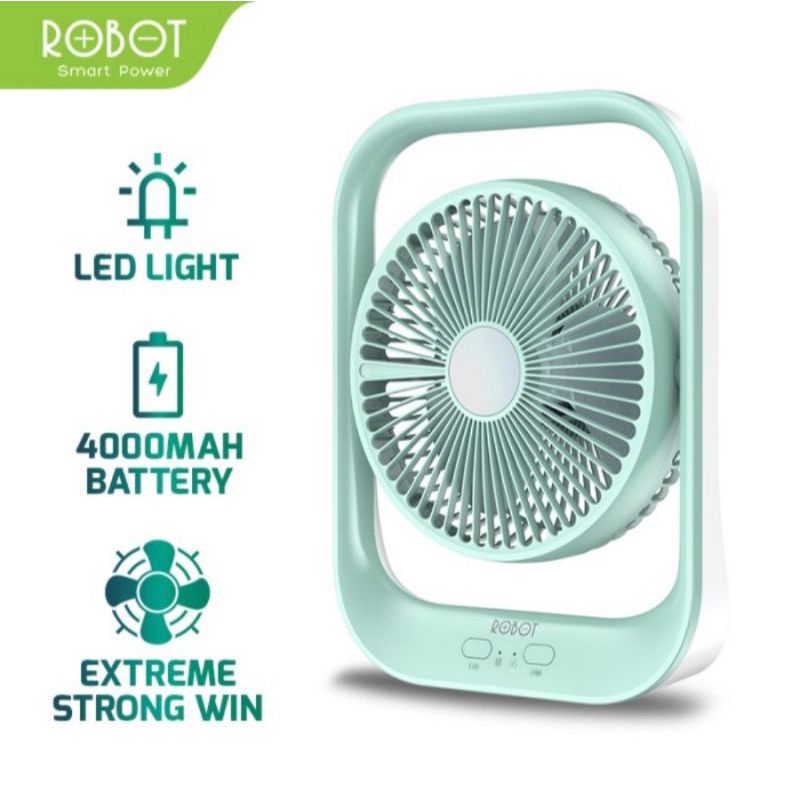 Robot RT-BF13 RTBF13 Kipas Angin Portable Fan USB 7 inch 4000mAh Rotateable with LED