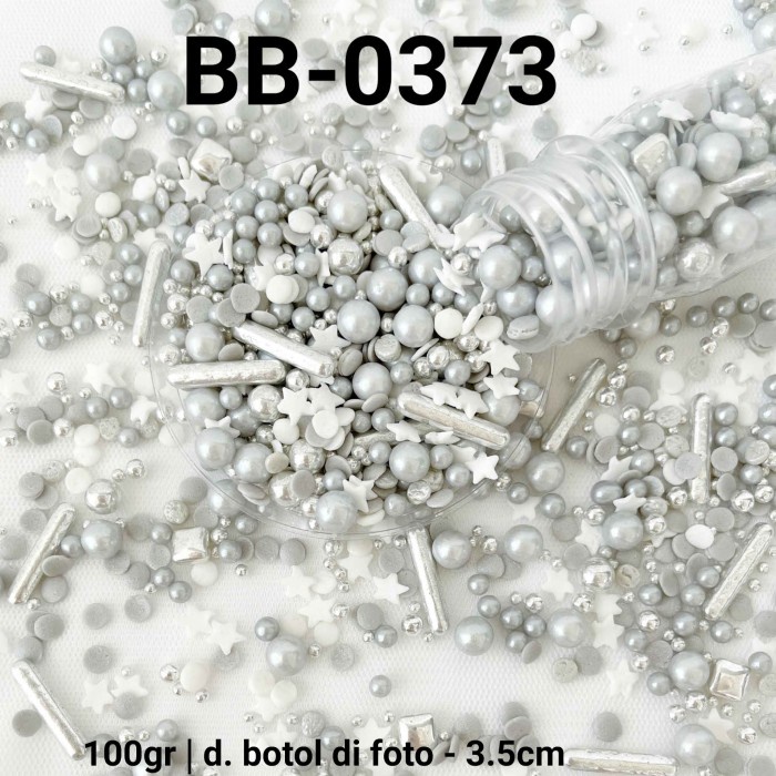 

BB-0373 SPRINKLES SPRINKLE SPRINGKEL 100GR PERAK ABU SILVER BINTANG GRATIS ONGKIR
