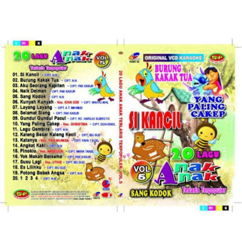 Kaset Vcd Original 20 lagu anak-anak terlaris terpopuler vol 5 /Sikancil