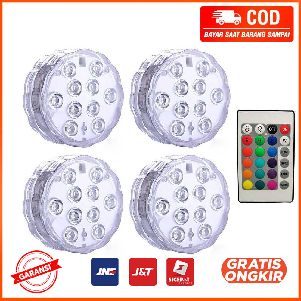 Lampu LED RGB Waterproof Submersible 7.5W 10 LED 4 PCS - XY635