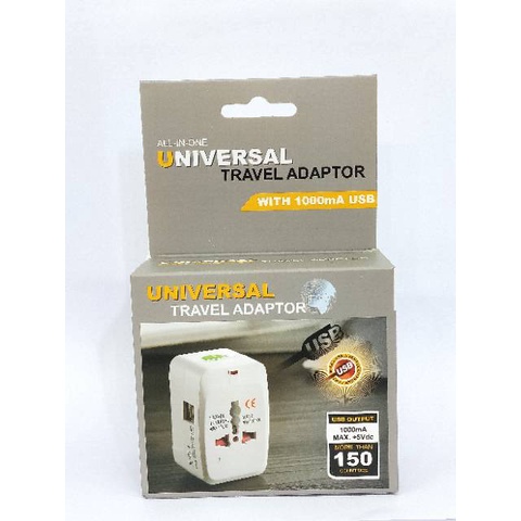 Universal Travel vAdaptor USB Charger Adaptor Colokan Stop Kontak