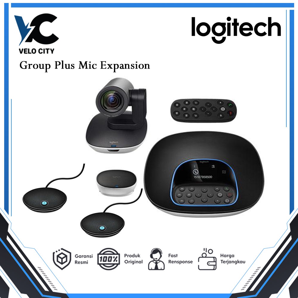 Webcam Logitech Group Plus Expansion Mic - Garansi Resmi 2 Tahun