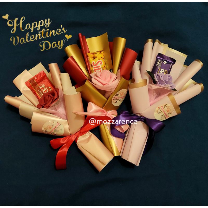 HADIAH VALENTINE Buket coklat single delfi / cadbury / silverqueen
