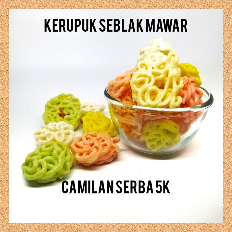 Jual Kerupuk Seblak Mawar Kering Camilan Snack Kerupuk Mawar 100 Gram