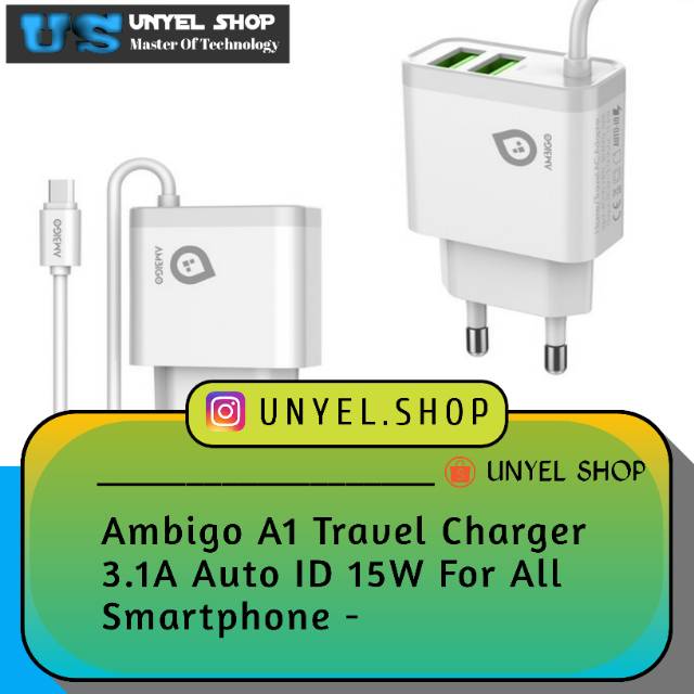 Ambigo A1 Travel Charger 3 1a Auto Id 15w For All Smartphone Shopee Indonesia