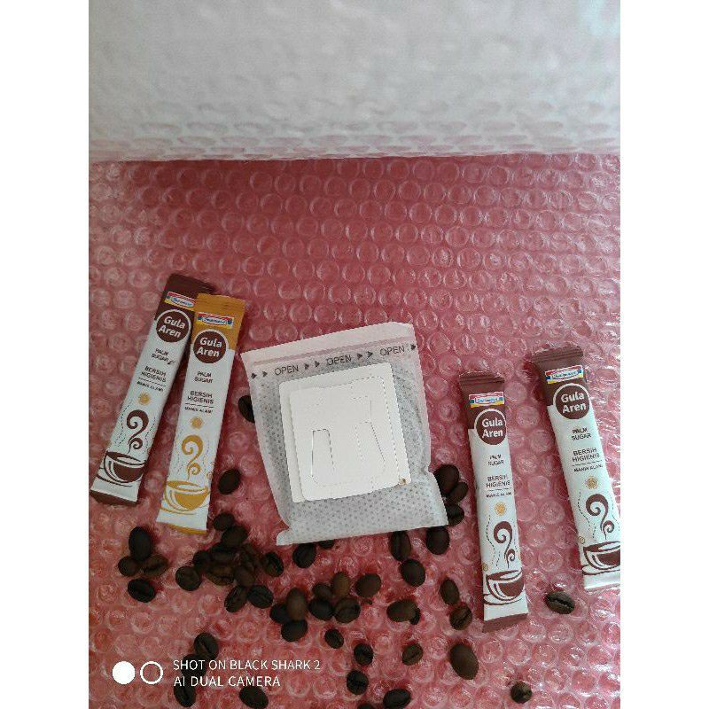 

Strong Coffe Robusta KOPI ASLI - kemasan Drip (bag). bonus gula aren 2 pack