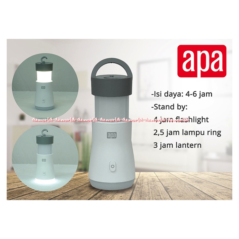 APA Rechargeable 3Functions Latern Bisa Dicharge USB Lampu Darurat Lentera Putih