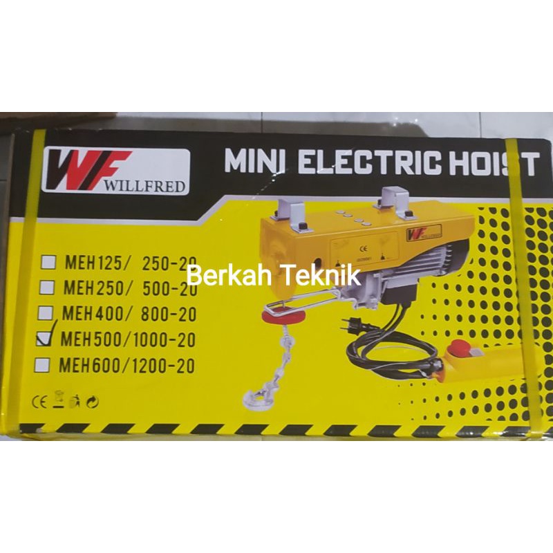 Katrol Elektrik 1000 kg Mini Elektrik Hoist Willfred