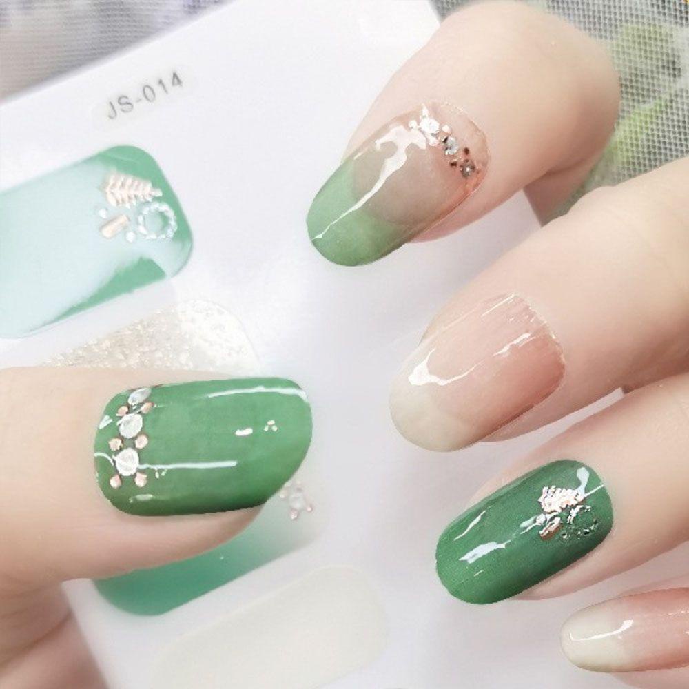 Mxbeauty Self-Adhesive Stiker Kuku Wanita Sederhana Bronzing Salon Kuku Nail Art Sliders DIY Nail Decals