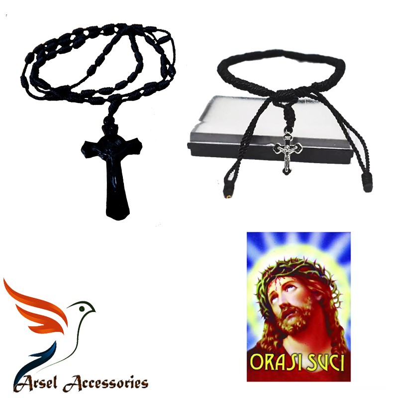 Set: Rosario Tali-Gelang Tali-Buku doa saku katolik Orasi Suci