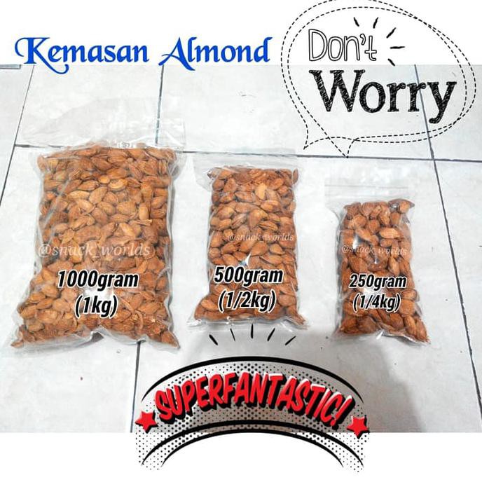 

1Kg Almond Roasted ( Panggang ) USA - California murah bakar in shell