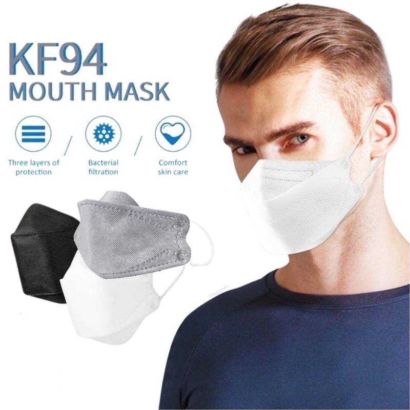 (per pack isi 10) Masker Kf94 hitam / Kf94 putih / warna