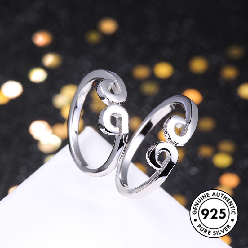 Cincin Model Terbuka Bahan S925 Silver Untuk Pasangan