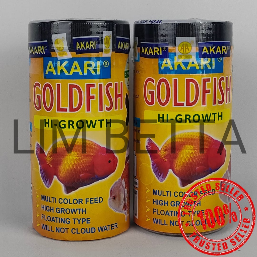 (BOTOL) AKARI GOLDFISH HI GROWTH 1 MM 100 GRAM / MAKANAN IKAN KOKI