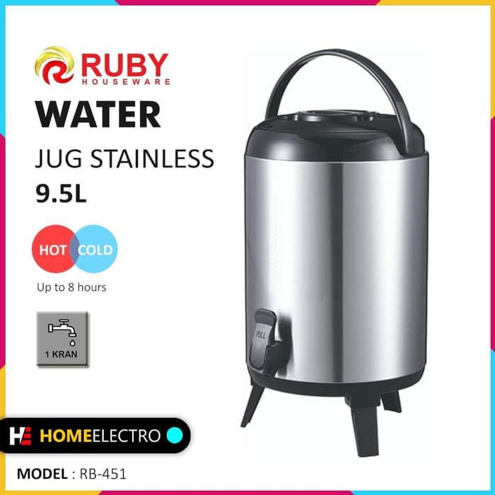 RUBY RB-451 Water Jug Color 9.5Lt Stainless [Panas &amp; Dingin]