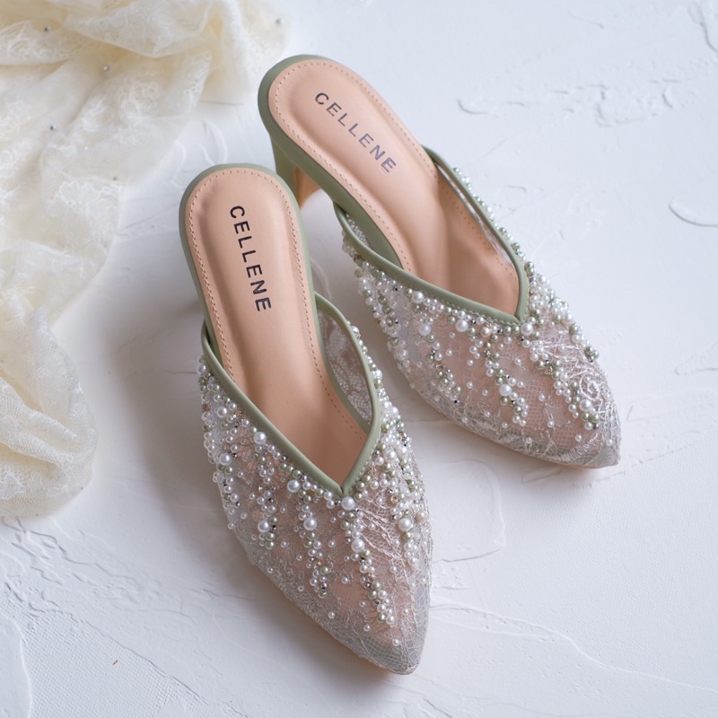 CELLENE Agypt Beads 7cm (7warna) Etalase 1 / wedding shoes brokat payet