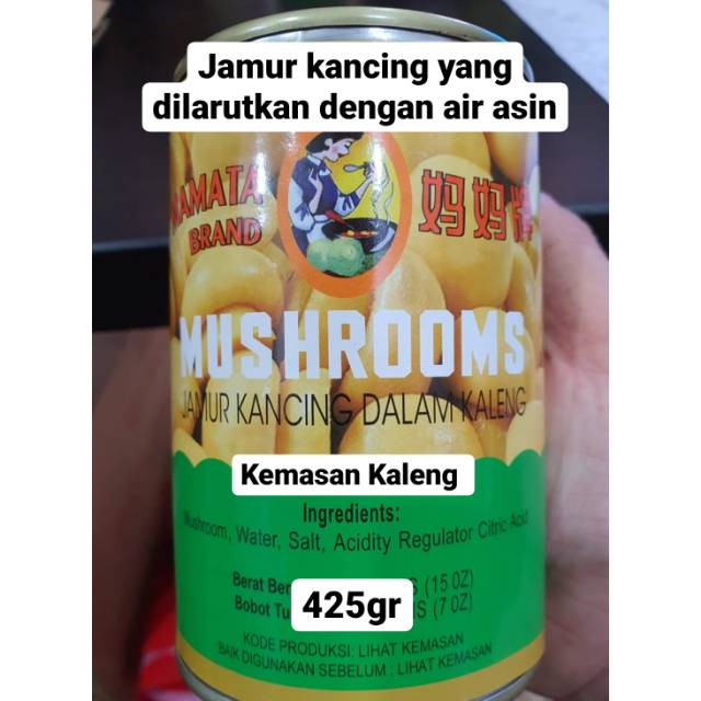 

425G MAMATA BRAND JAMUR KANCING MOKO MUSHROOM KALENG BESAR 425GR