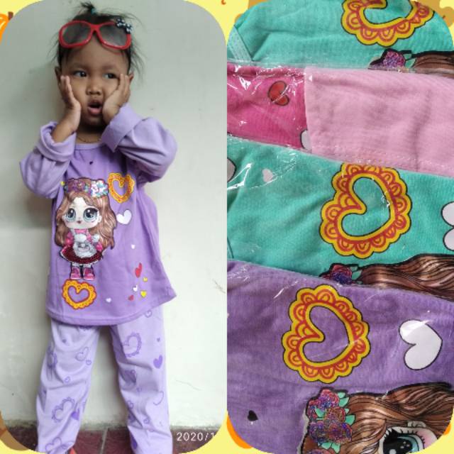 BAJU ANAK PEREMPUAN LOL PP LED music ukuran 10-14