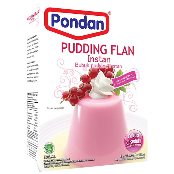 Pondan Pudding flan strawberry